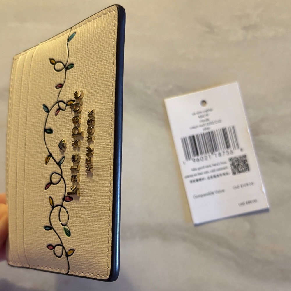 Kate Spade Cream Card Holder with Dog Design - Picture 3 of 4